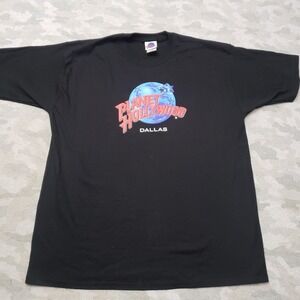 Vintage Planet Hollywood Shirt Mens XL Black Short Sleeve Dallas‎